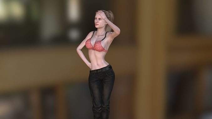 Hot Girl 1 rigged  Low-poly 3D model
