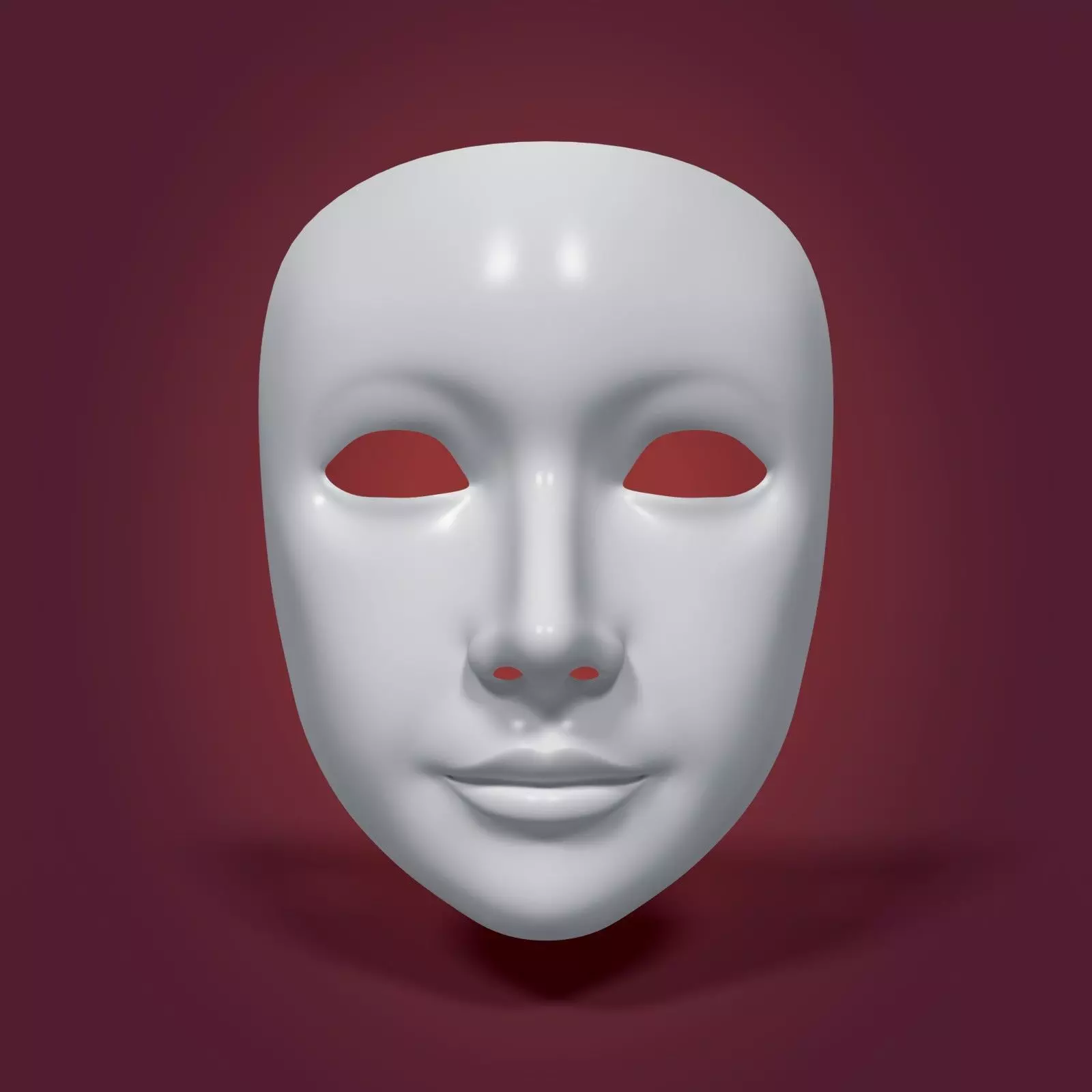 Theater Mask with Neutral Expressions V3  Low-poly 3D model_0