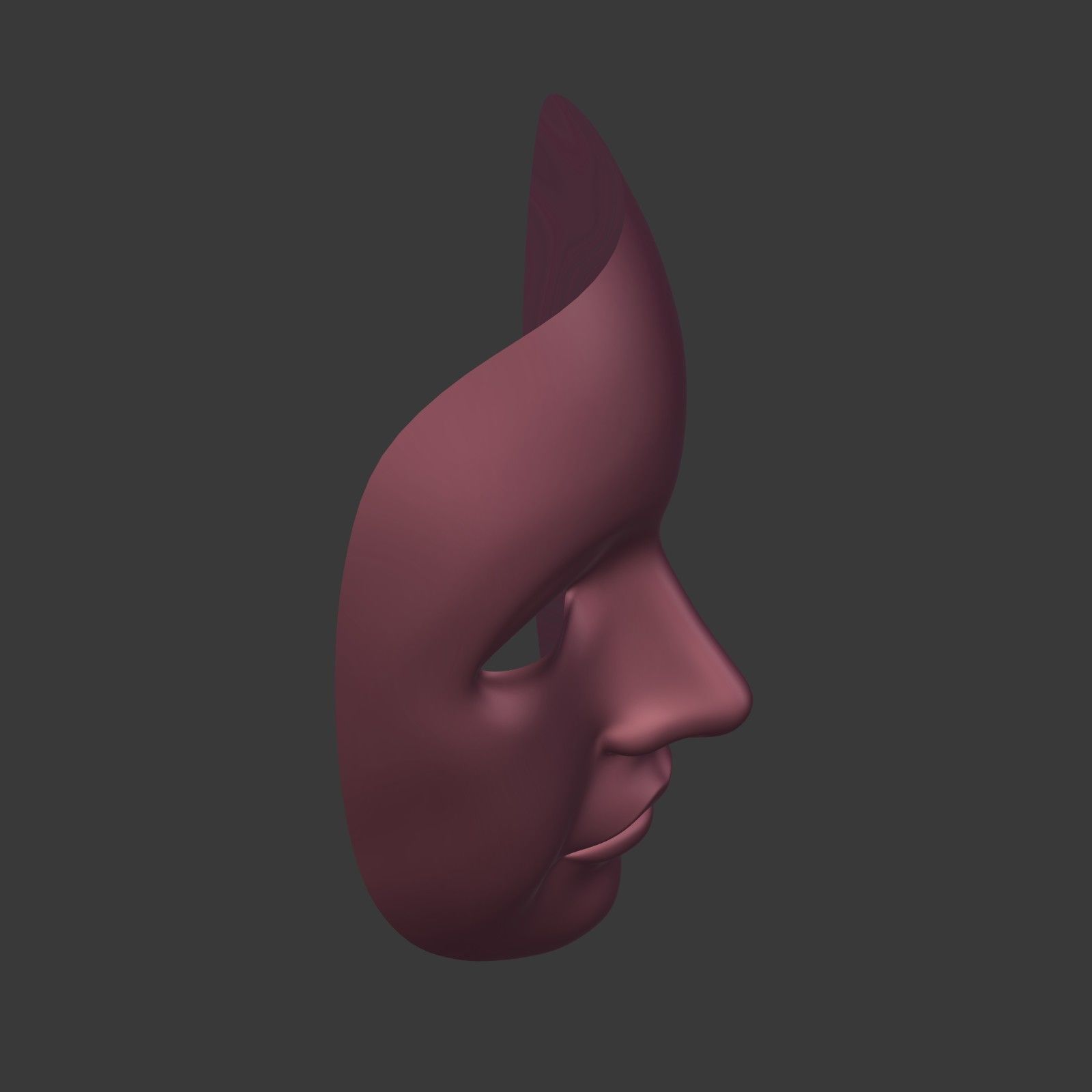 Theater Mask with Neutral Expressions V3  Low-poly 3D model_15