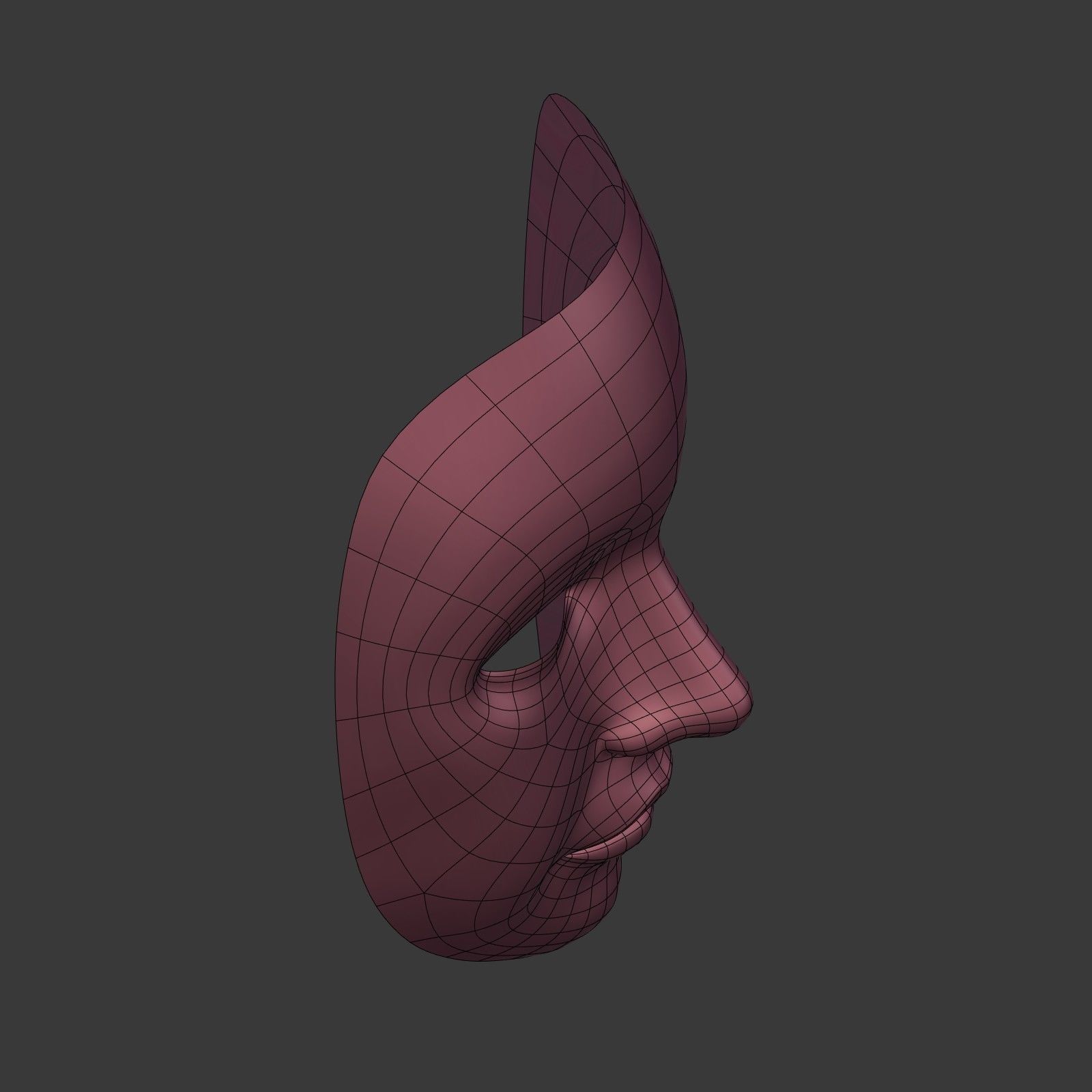 Theater Mask with Neutral Expressions V3  Low-poly 3D model_16
