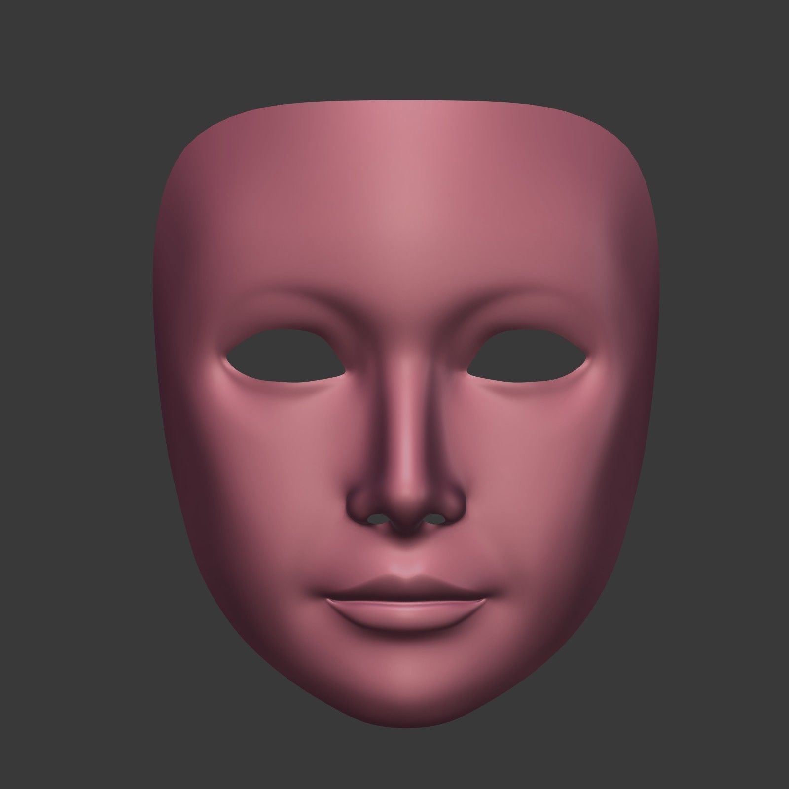Theater Mask with Neutral Expressions V3  Low-poly 3D model_3