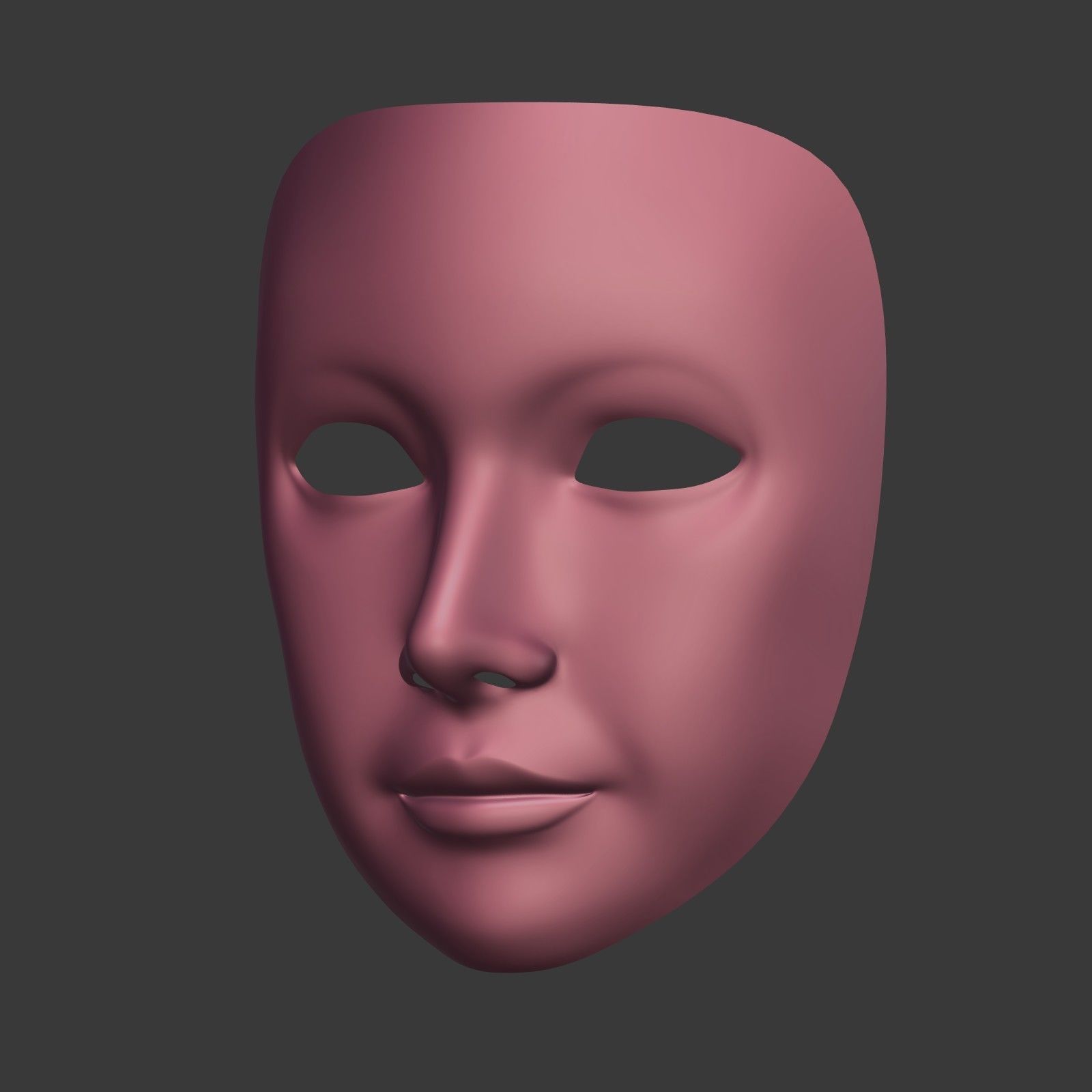 Theater Mask with Neutral Expressions V3  Low-poly 3D model_5