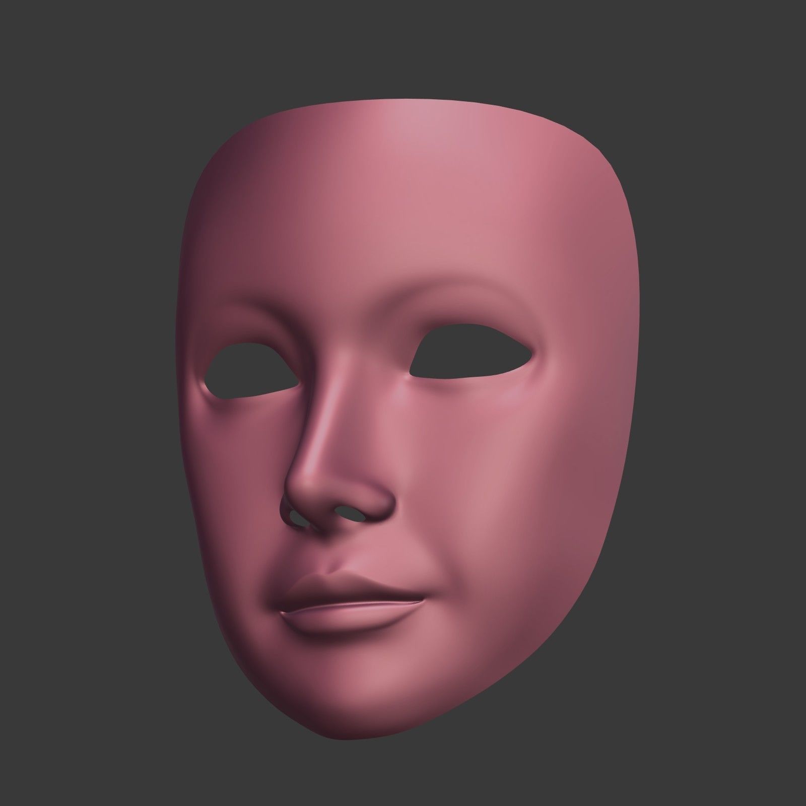 Theater Mask with Neutral Expressions V3  Low-poly 3D model_11