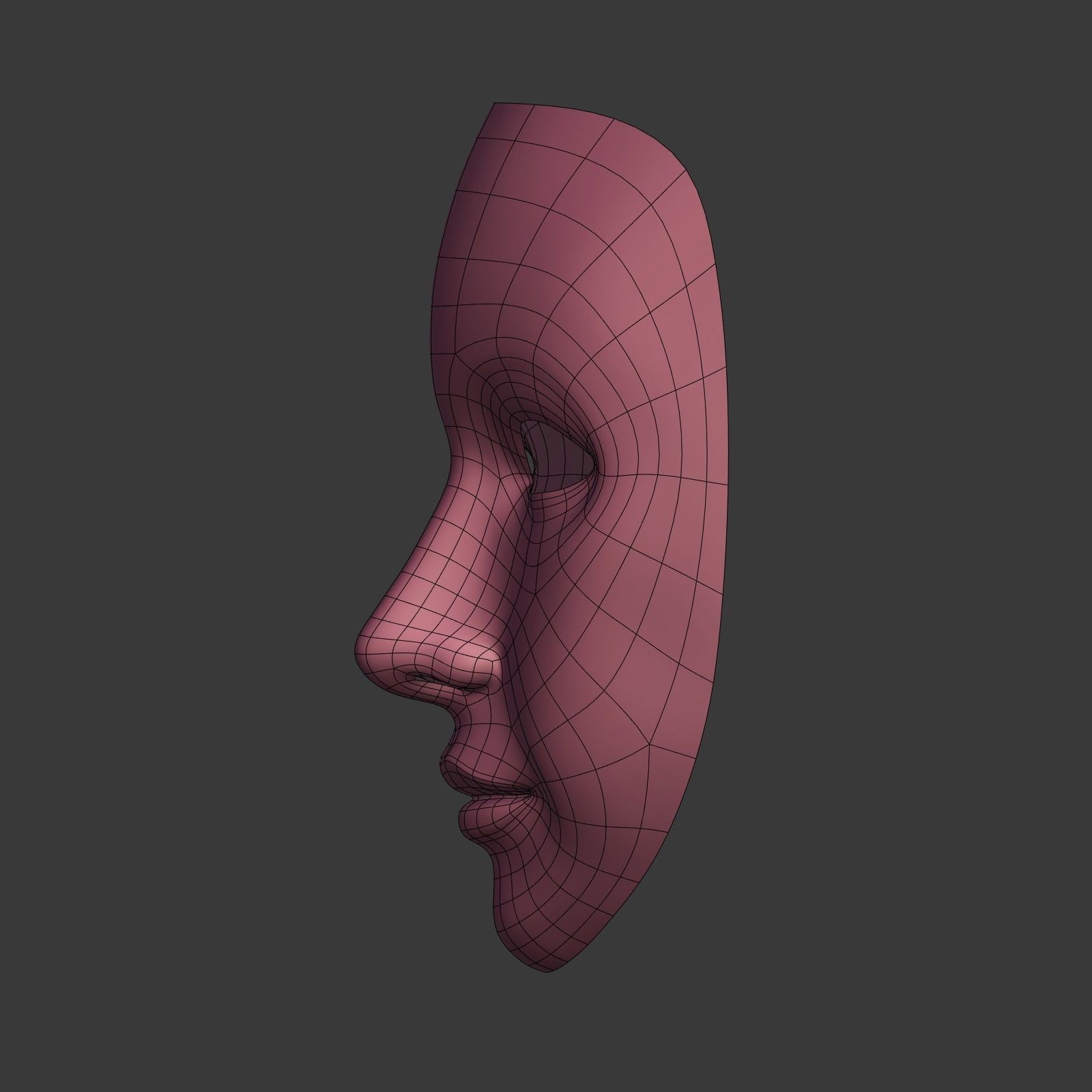 Theater Mask with Neutral Expressions V3  Low-poly 3D model_8