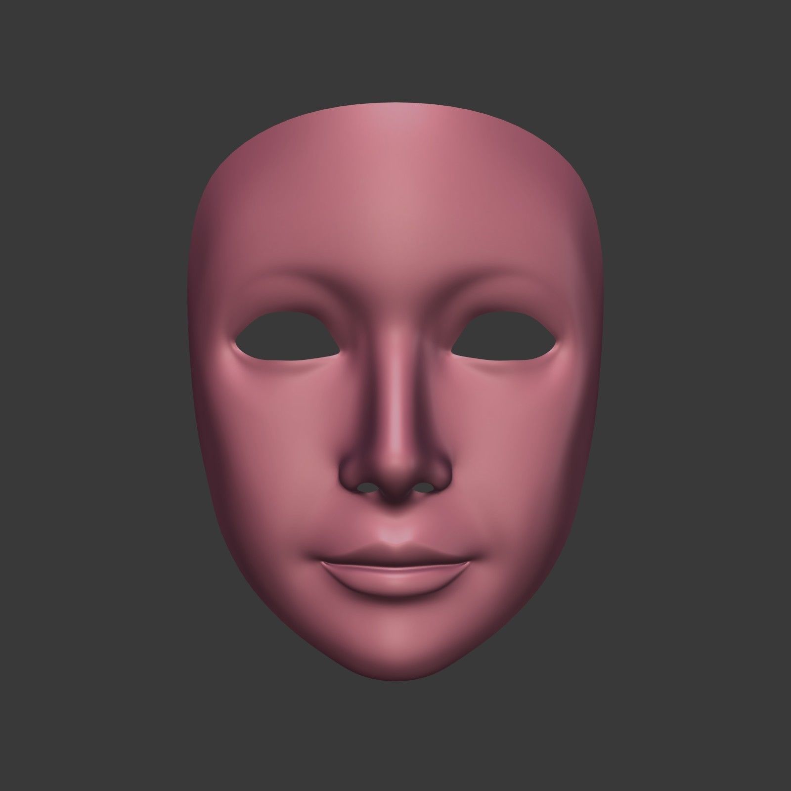 Theater Mask with Neutral Expressions V3  Low-poly 3D model_1