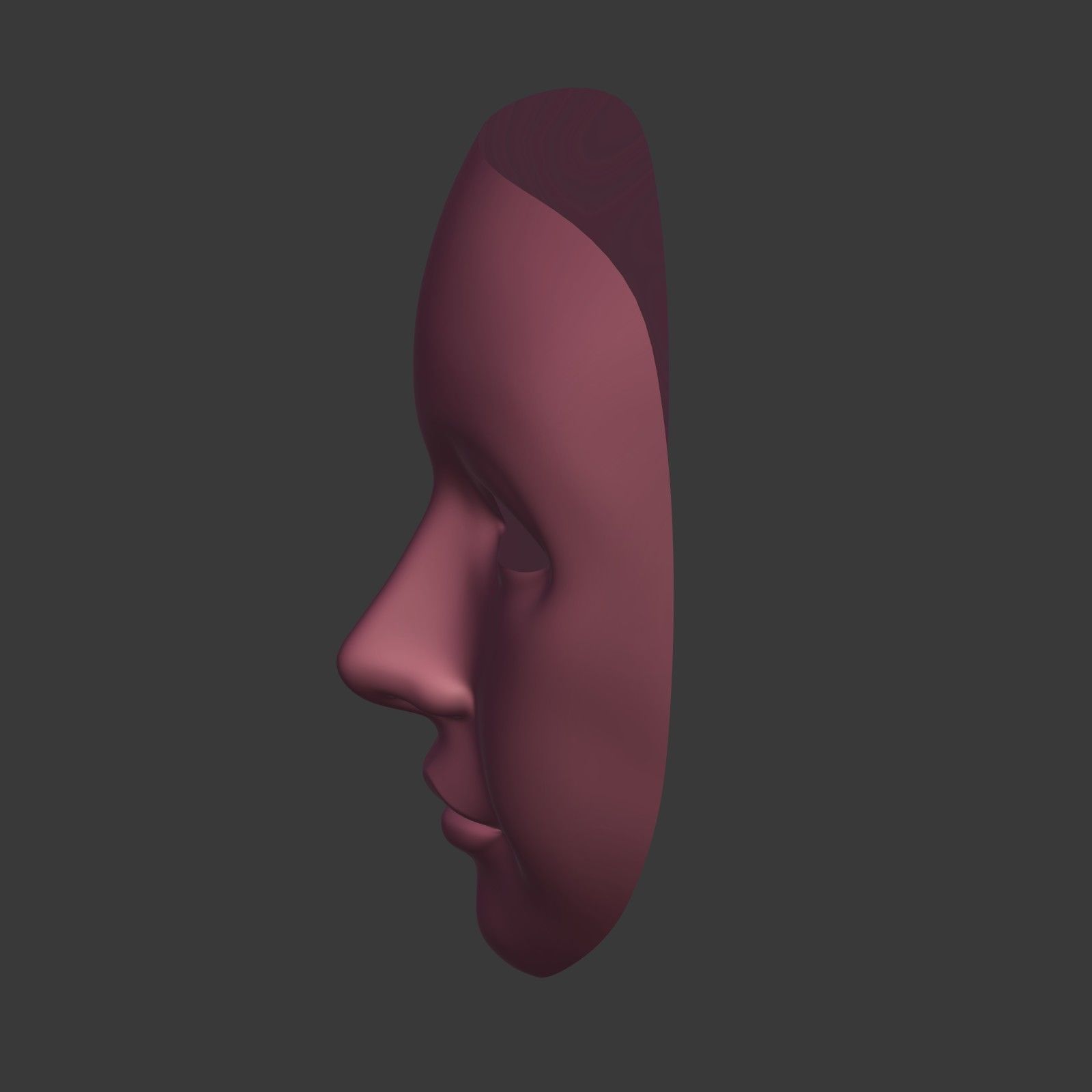 Theater Mask with Neutral Expressions V3  Low-poly 3D model_13