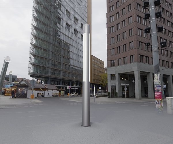 Low-Poly Basic Light Column 23 - Street Light Set-9 Low-poly 3D model