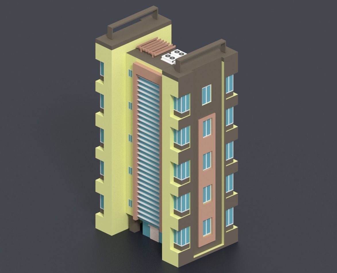 Low Poly City Pack Low-poly 3D model_7
