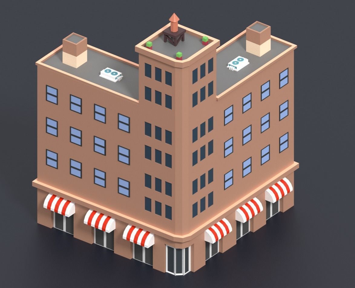 Low Poly City Pack Low-poly 3D model_8