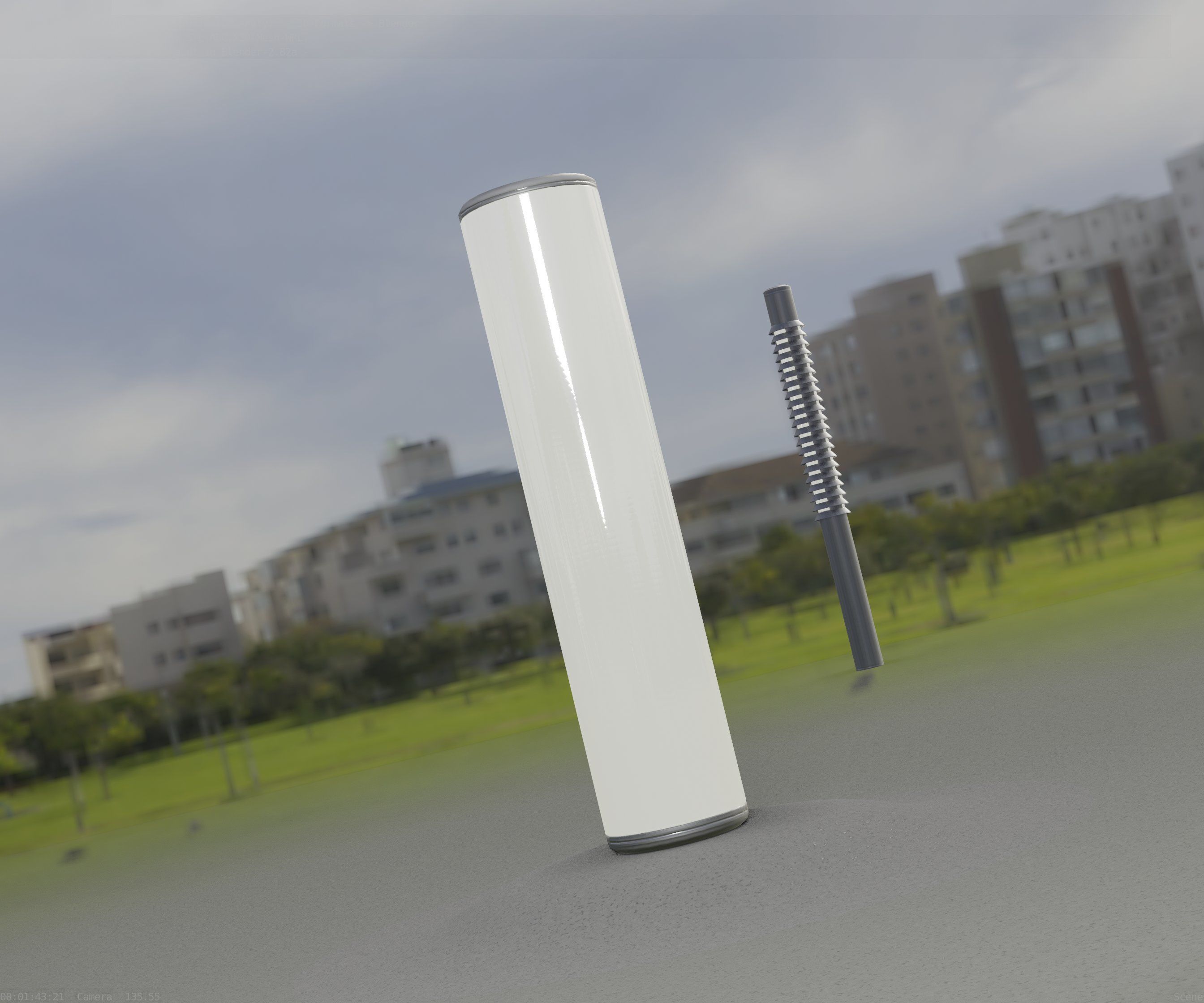 Low-Poly Basic Light Column 25- Street Light Set-9 Low-poly 3D model_93