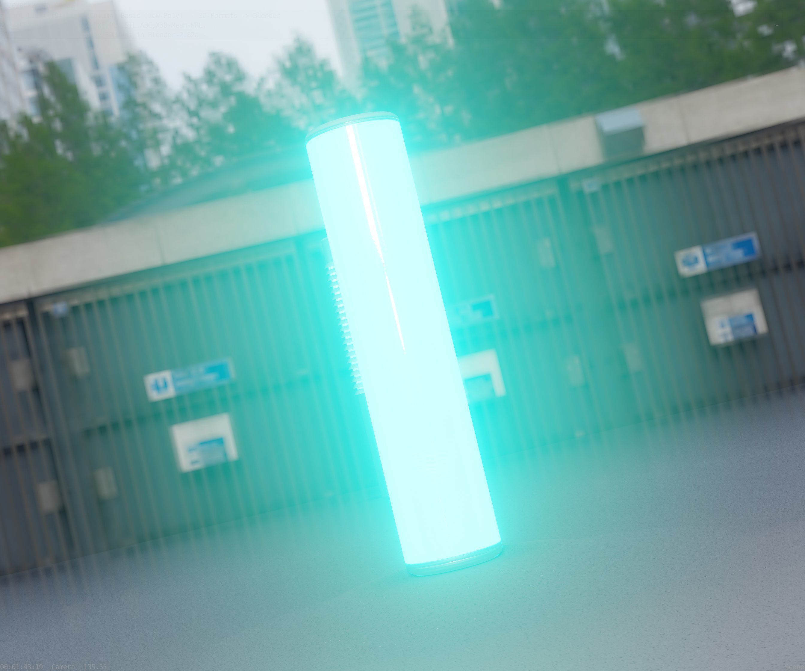 Low-Poly Basic Light Column 25- Street Light Set-9 Low-poly 3D model_91