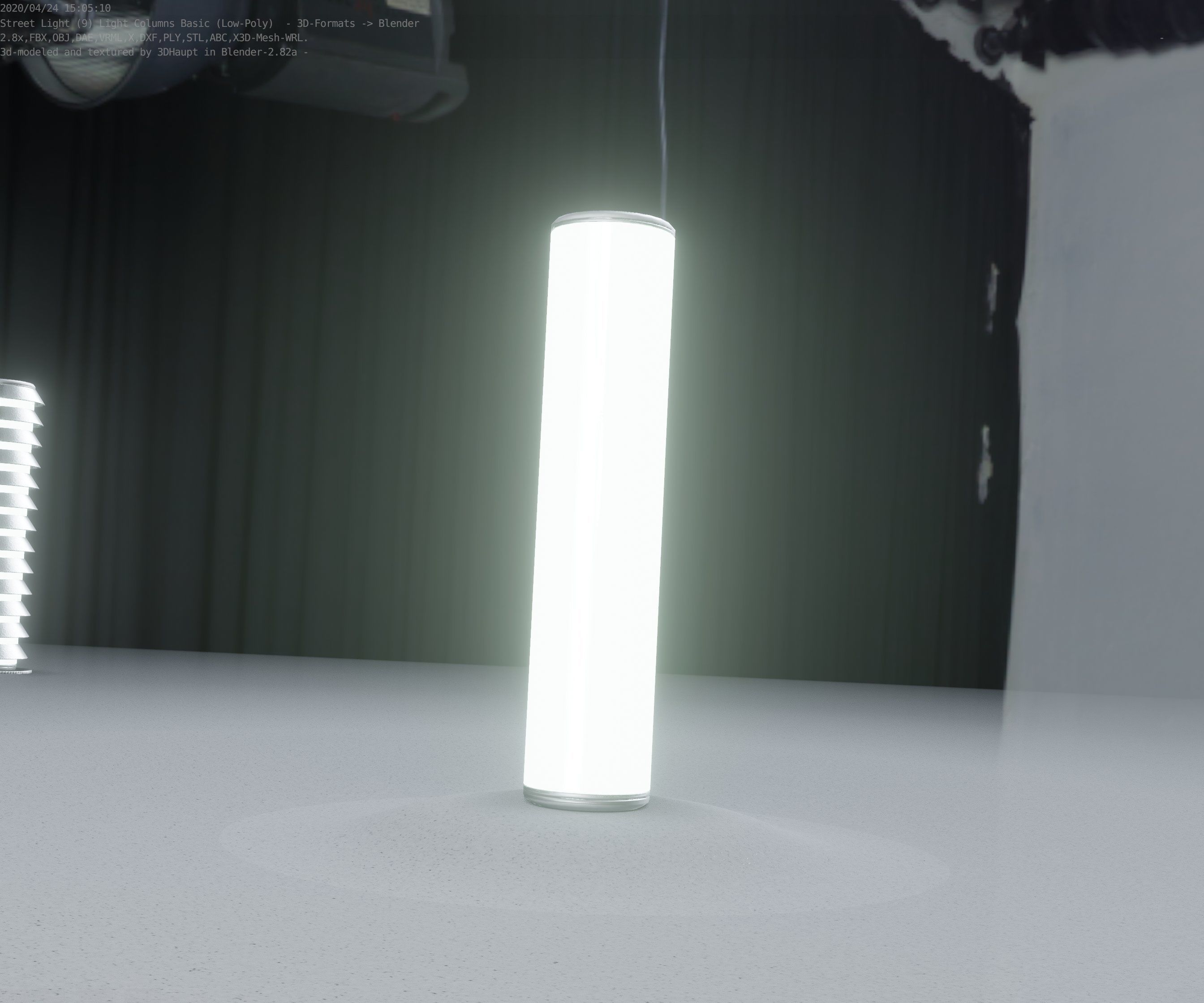 Low-Poly Basic Light Column 25- Street Light Set-9 Low-poly 3D model_20