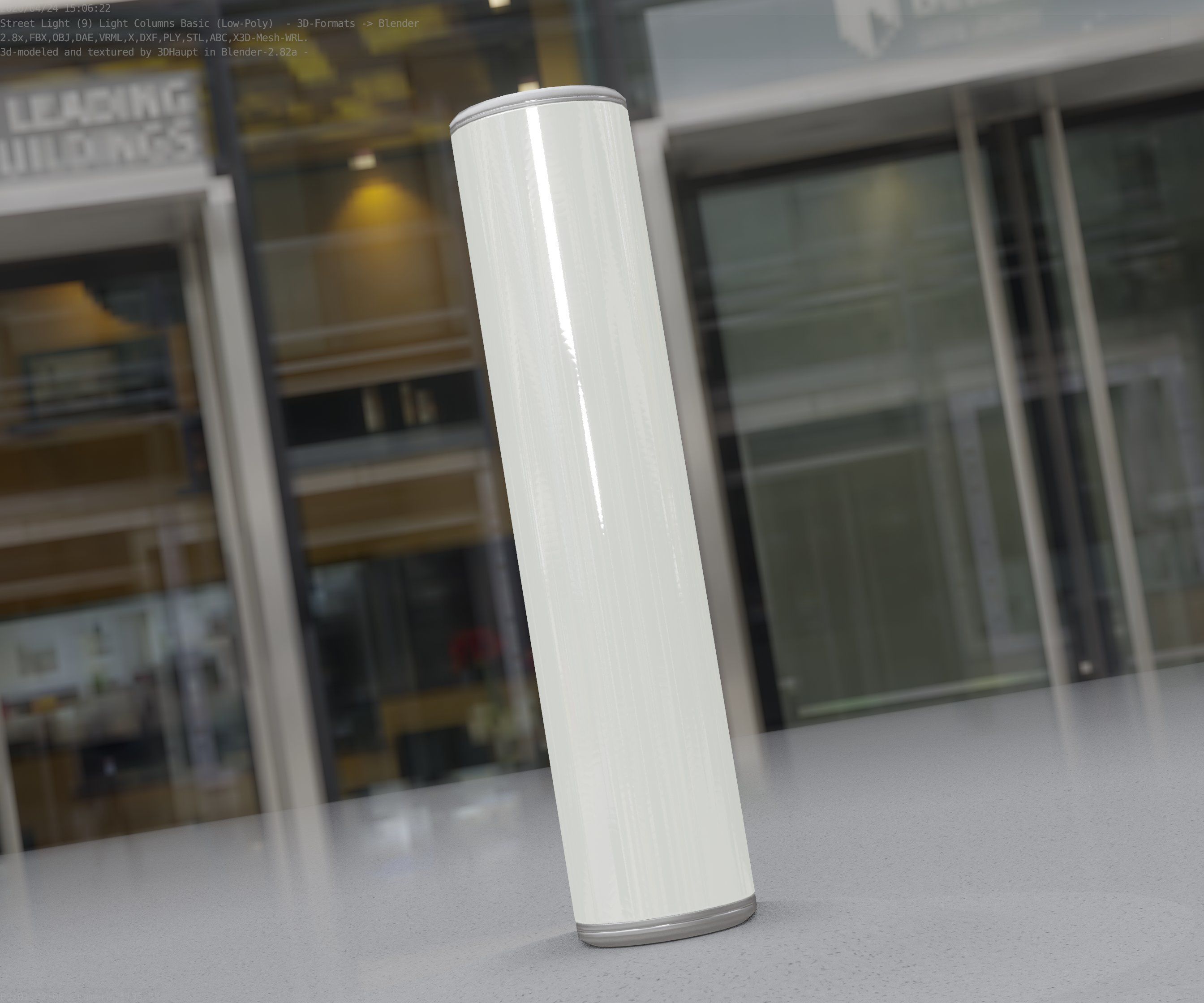 Low-Poly Basic Light Column 25- Street Light Set-9 Low-poly 3D model_61