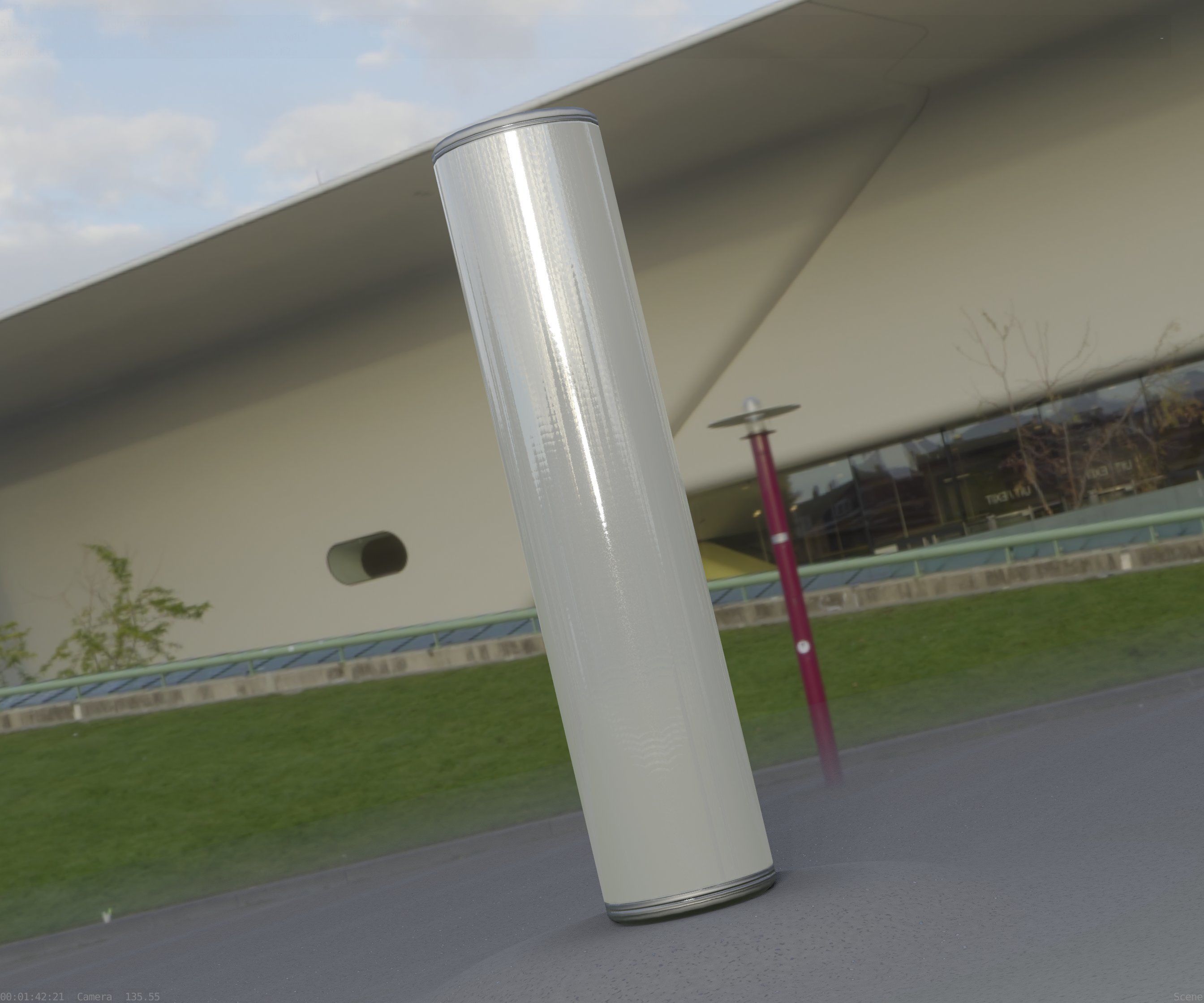 Low-Poly Basic Light Column 25- Street Light Set-9 Low-poly 3D model_74
