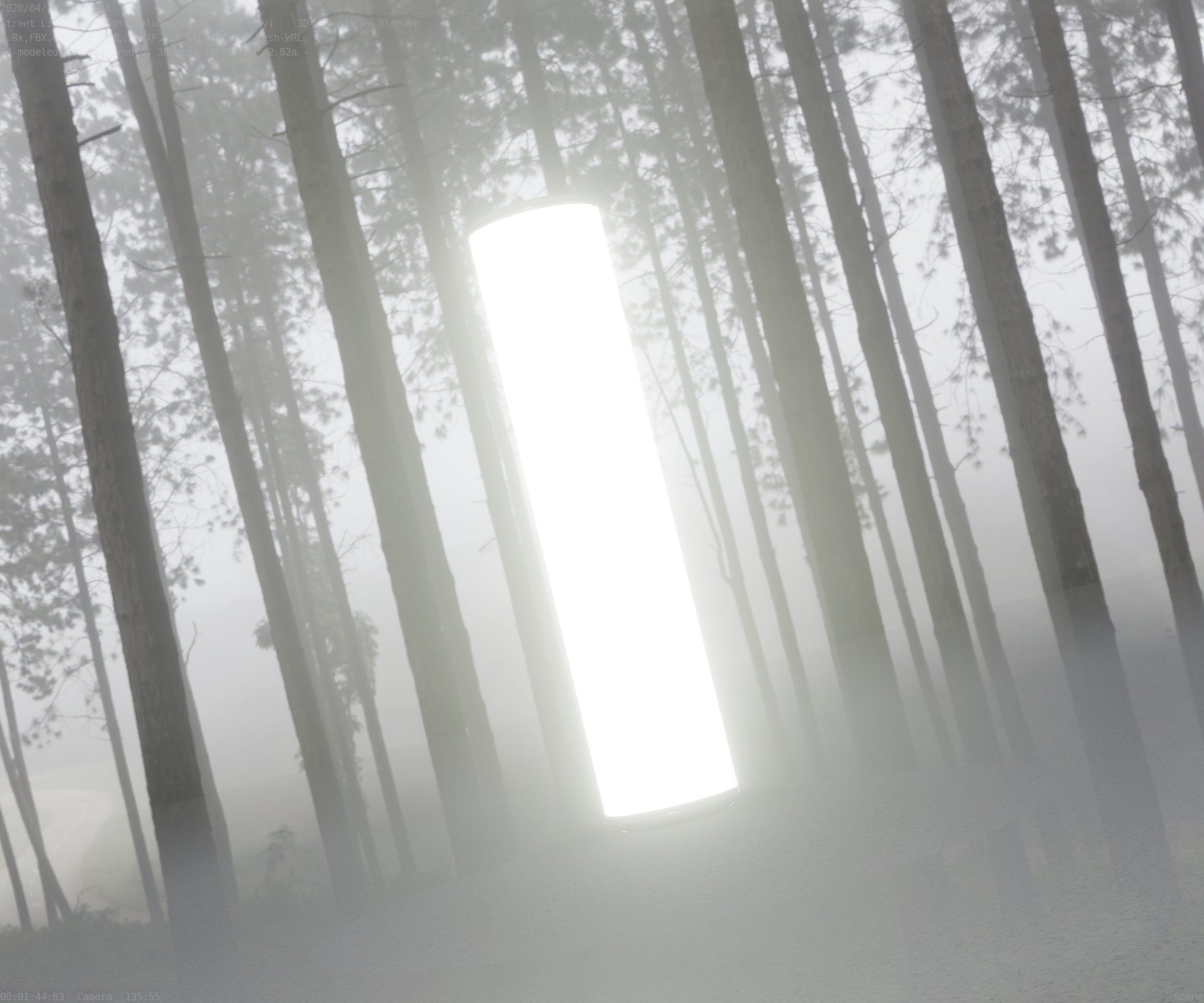 Low-Poly Basic Light Column 25- Street Light Set-9 Low-poly 3D model_99