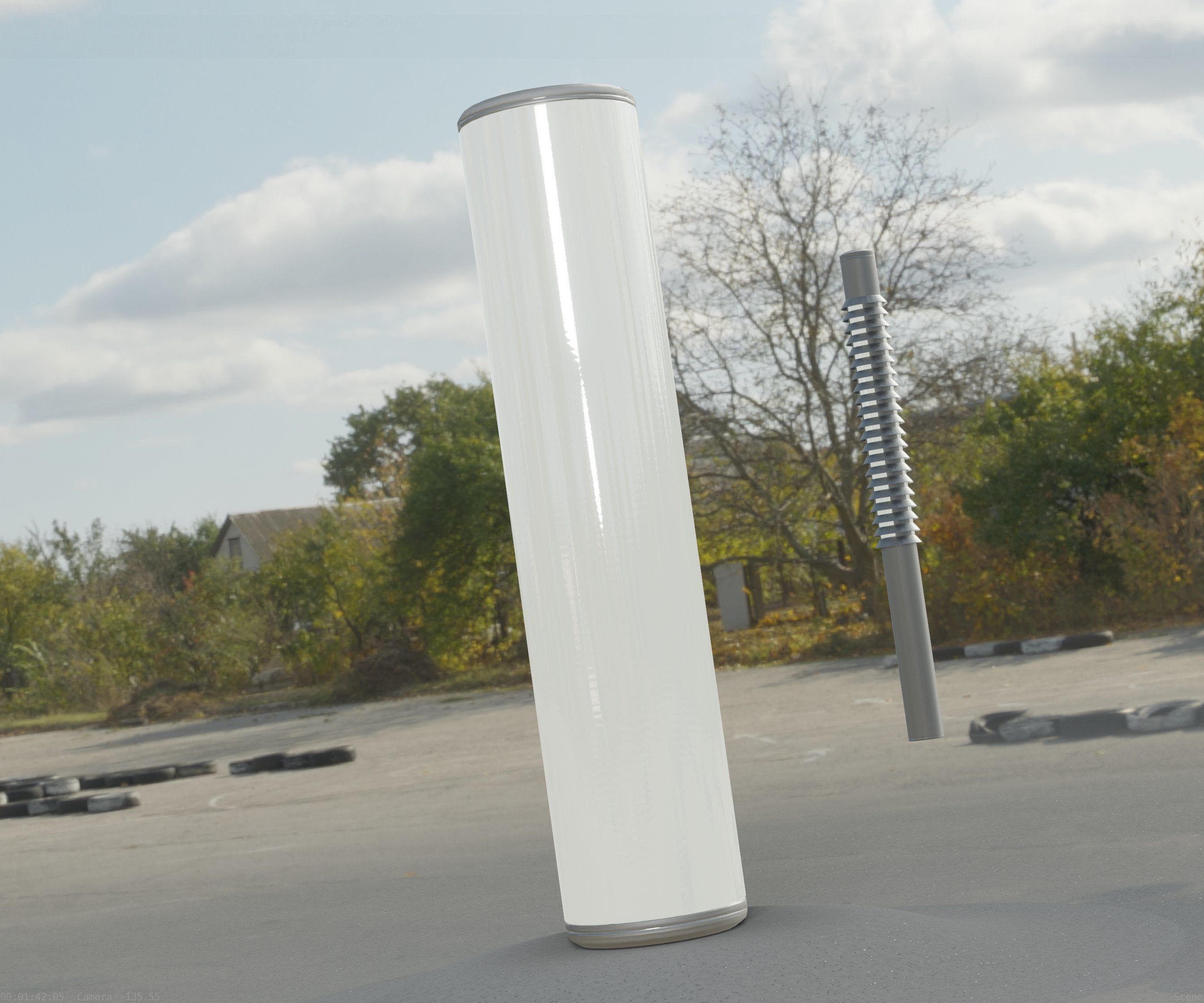 Low-Poly Basic Light Column 25- Street Light Set-9 Low-poly 3D model_58