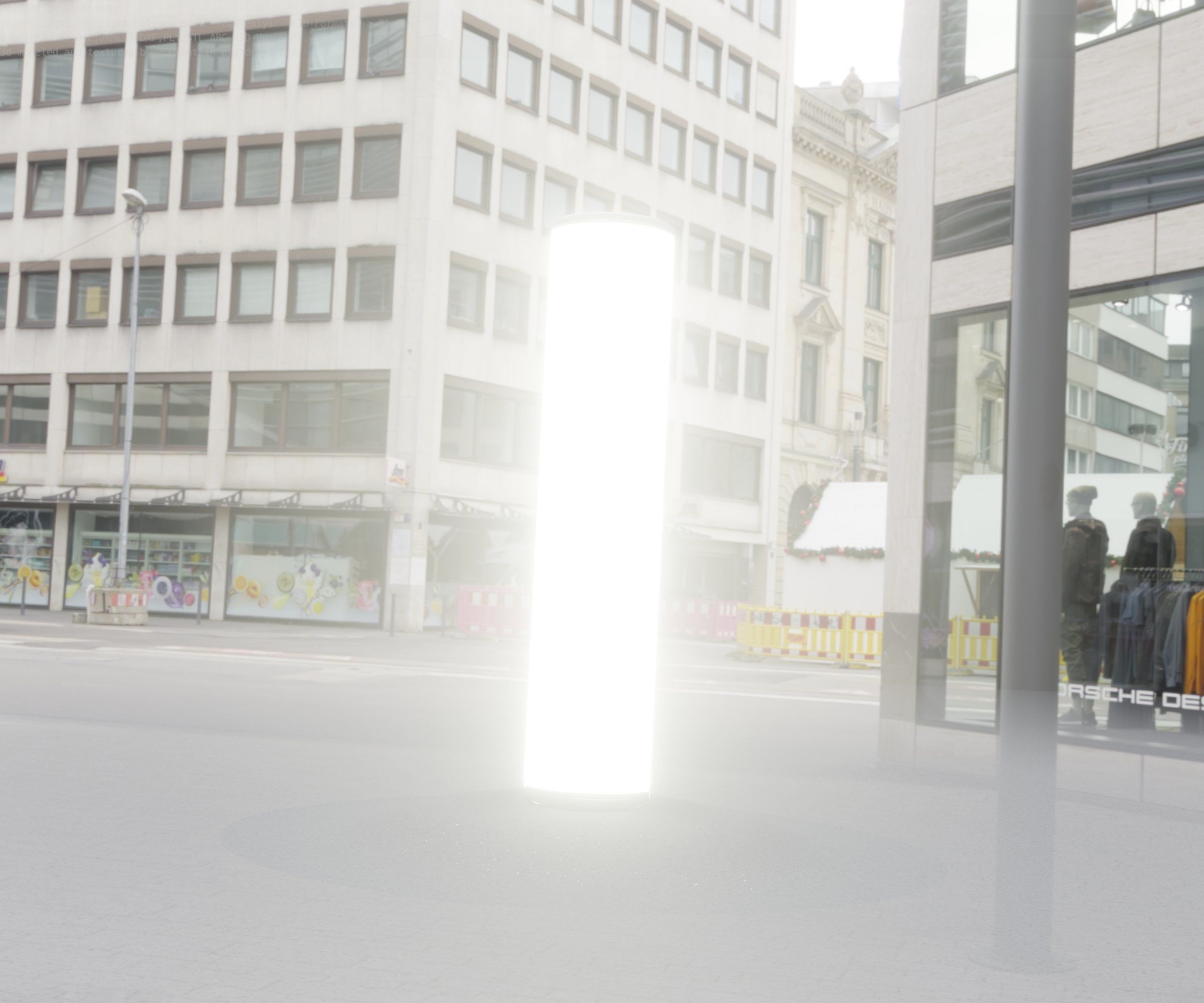 Low-Poly Basic Light Column 25- Street Light Set-9 Low-poly 3D model_18