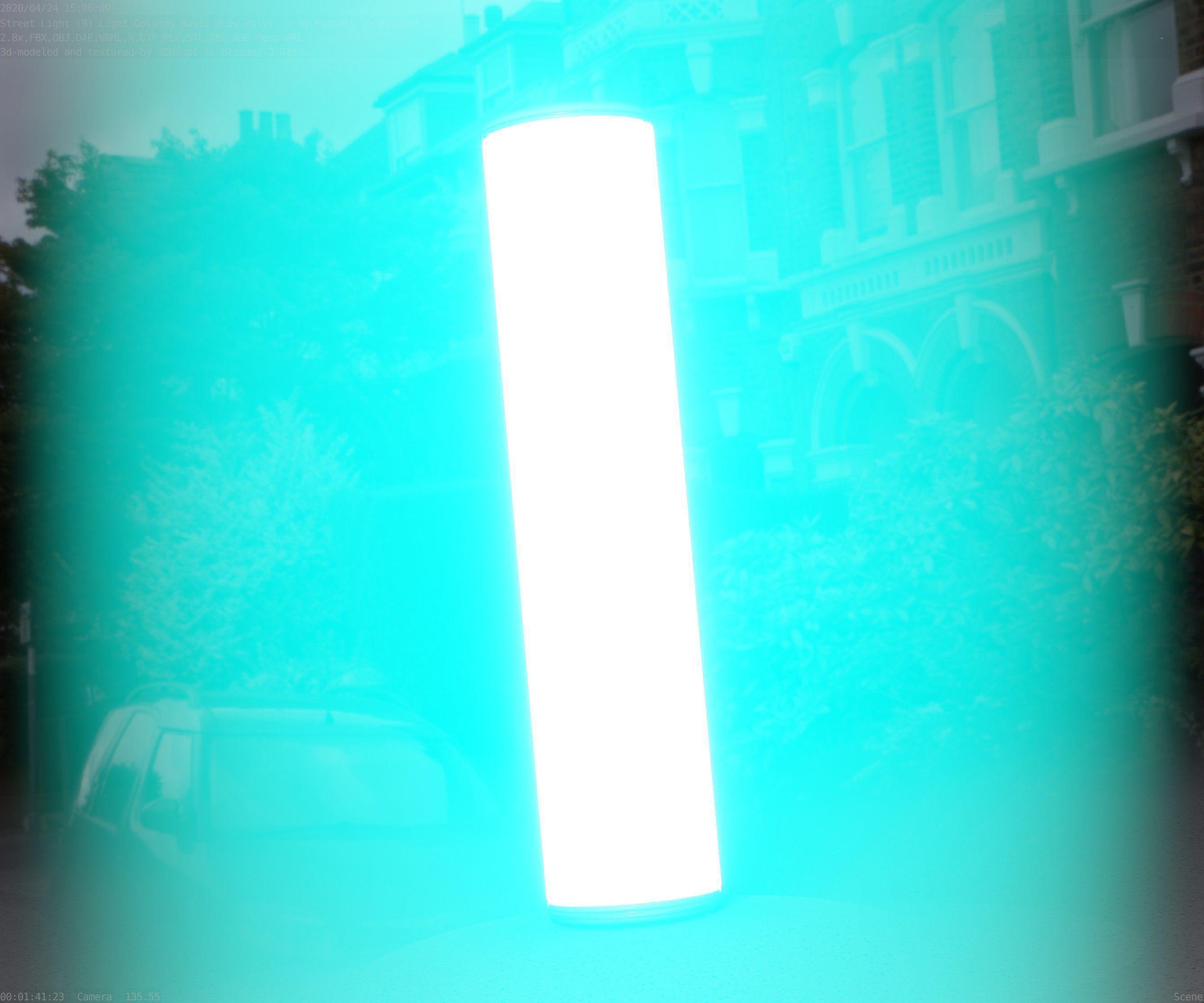 Low-Poly Basic Light Column 25- Street Light Set-9 Low-poly 3D model_52