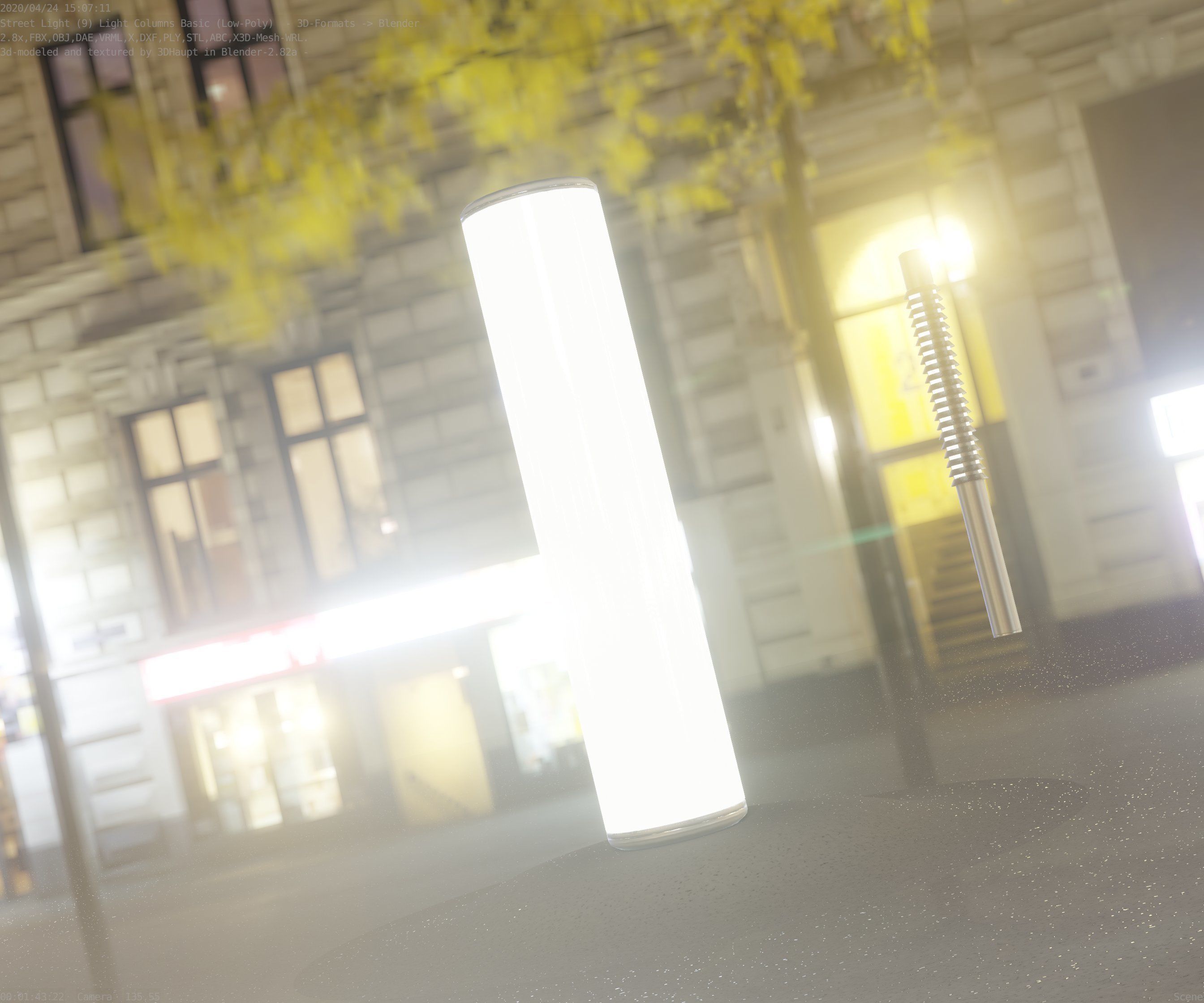 Low-Poly Basic Light Column 25- Street Light Set-9 Low-poly 3D model_94