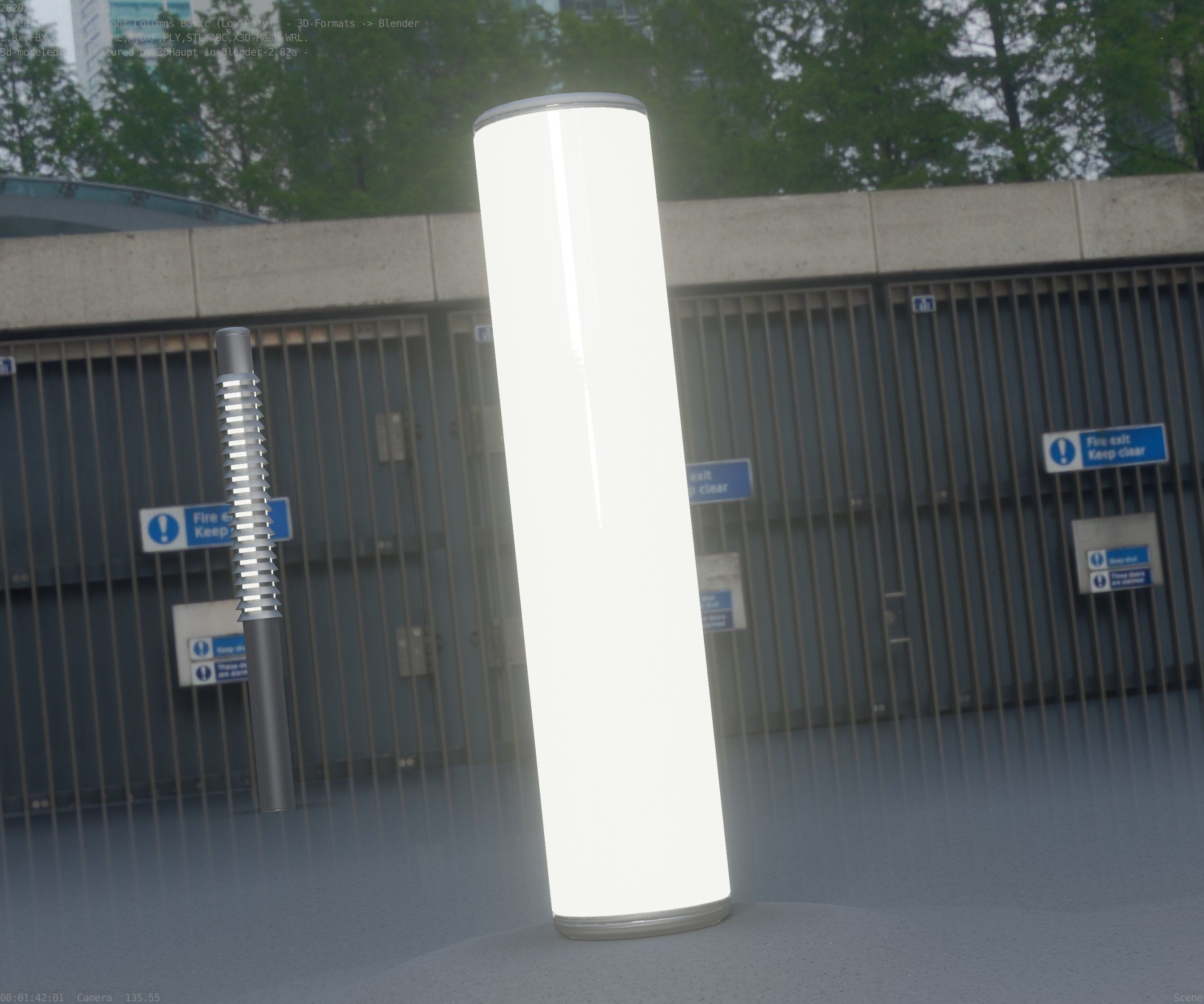 Low-Poly Basic Light Column 25- Street Light Set-9 Low-poly 3D model_54