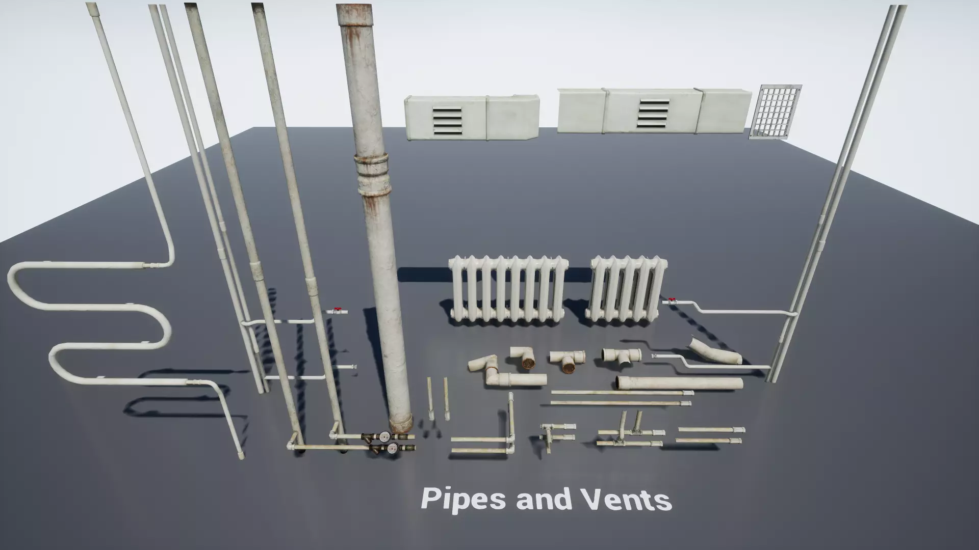 Post Soviet Pipes and Vents UE4 Low-poly 3D model_0