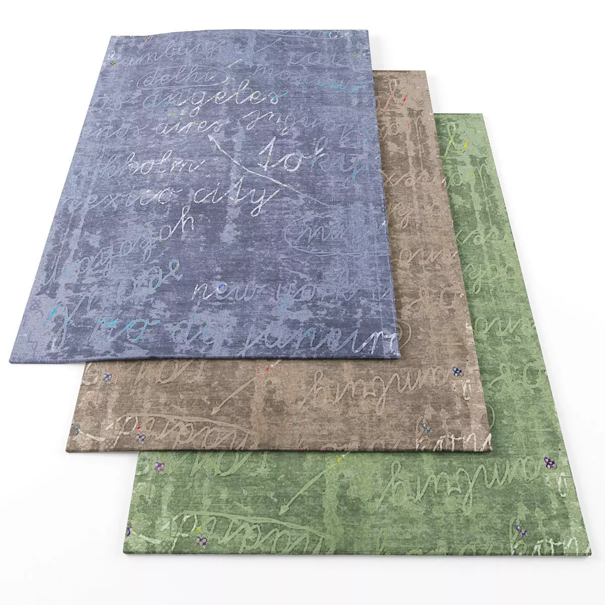 Rugs-739 rug with writing Low-poly 3D model_0