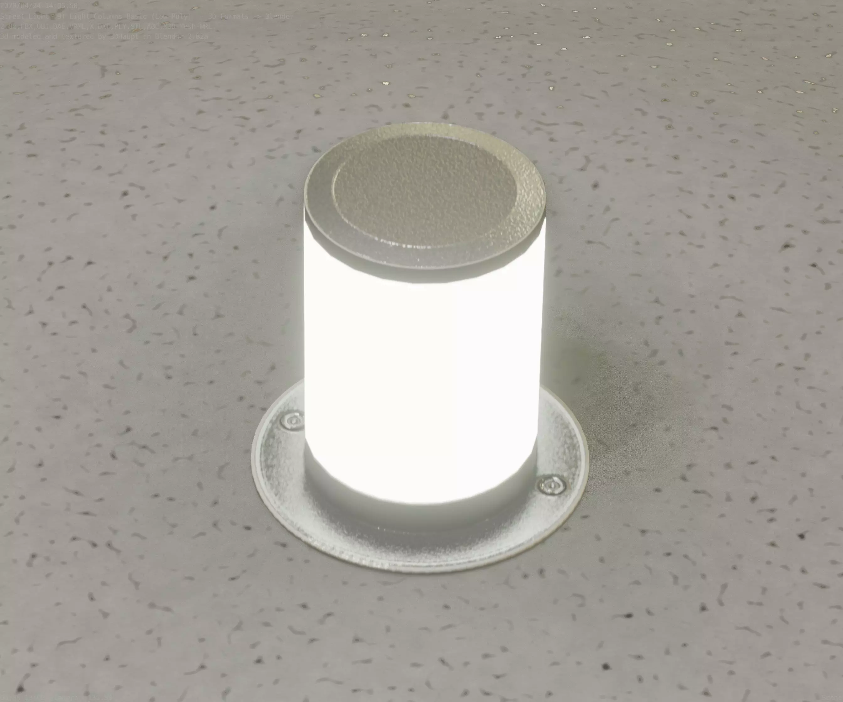 Low-Poly Basic Light Column 4 - Street Light Set-9 Low-poly 3D model