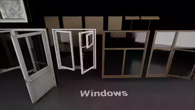 Post Soviet Windows UE4 Low-poly 3D model