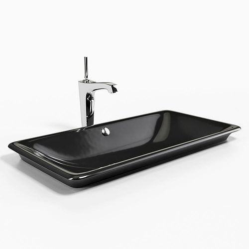 Drop-in Under-mount Vessel bathroom sink KOHLER Iron Plains 3D model