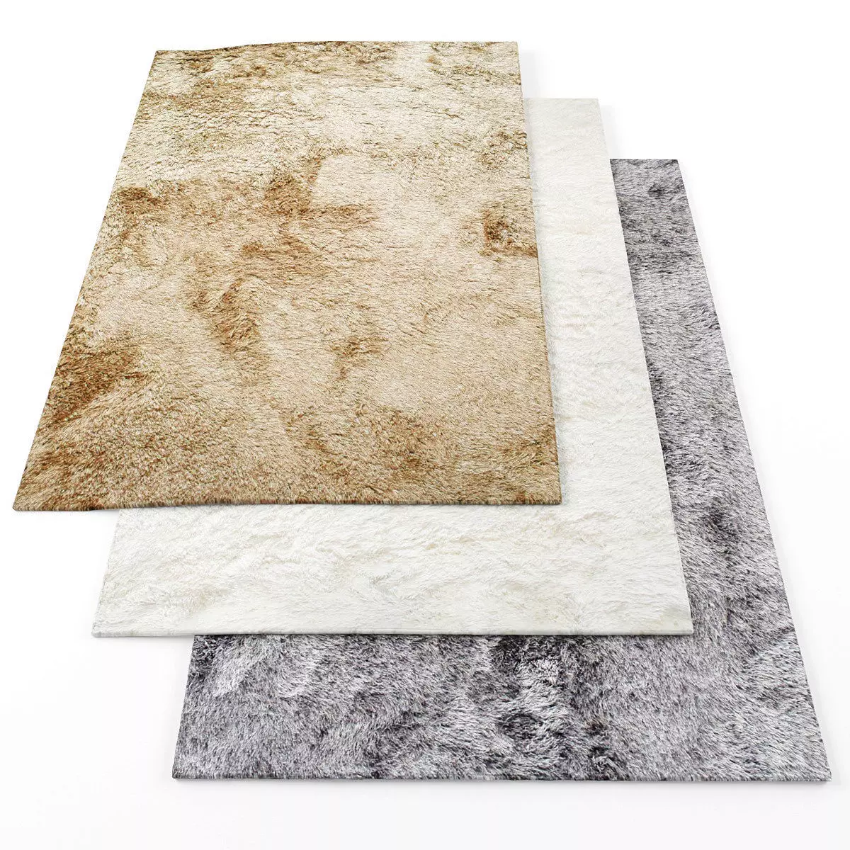 Rugs-746 three sheepskin rugs Low-poly 3D model_0