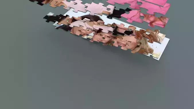 Animated Seamless Jigsaw puzzle photo 3D model