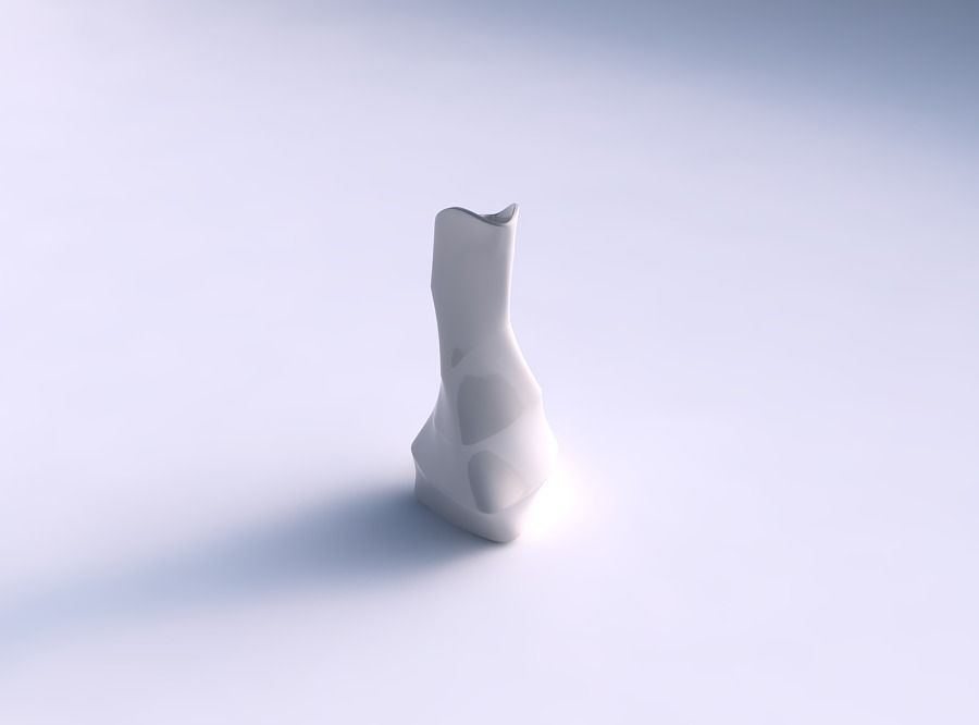 Vase puffy bent triangle with horizontal sections 3D print model