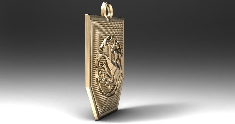 Game of thrones Targaryen pendant 2 3D print model_1