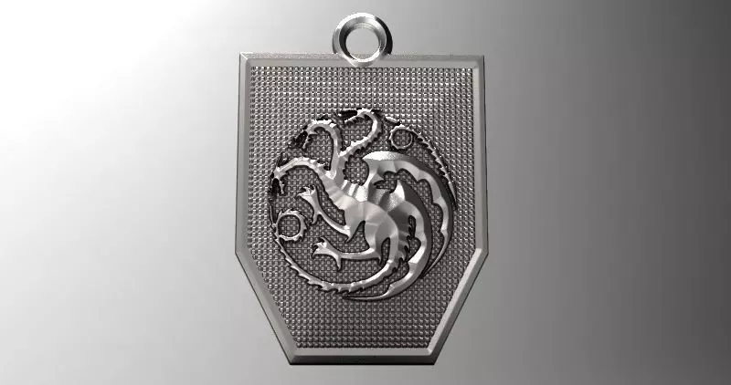 Game of thrones Targaryen pendant 2 3D print model_0