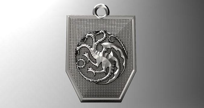 Game of thrones Targaryen pendant 2 3D print model