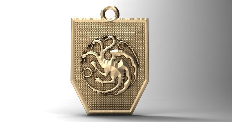 Game of thrones Targaryen pendant 2 3D print model_5