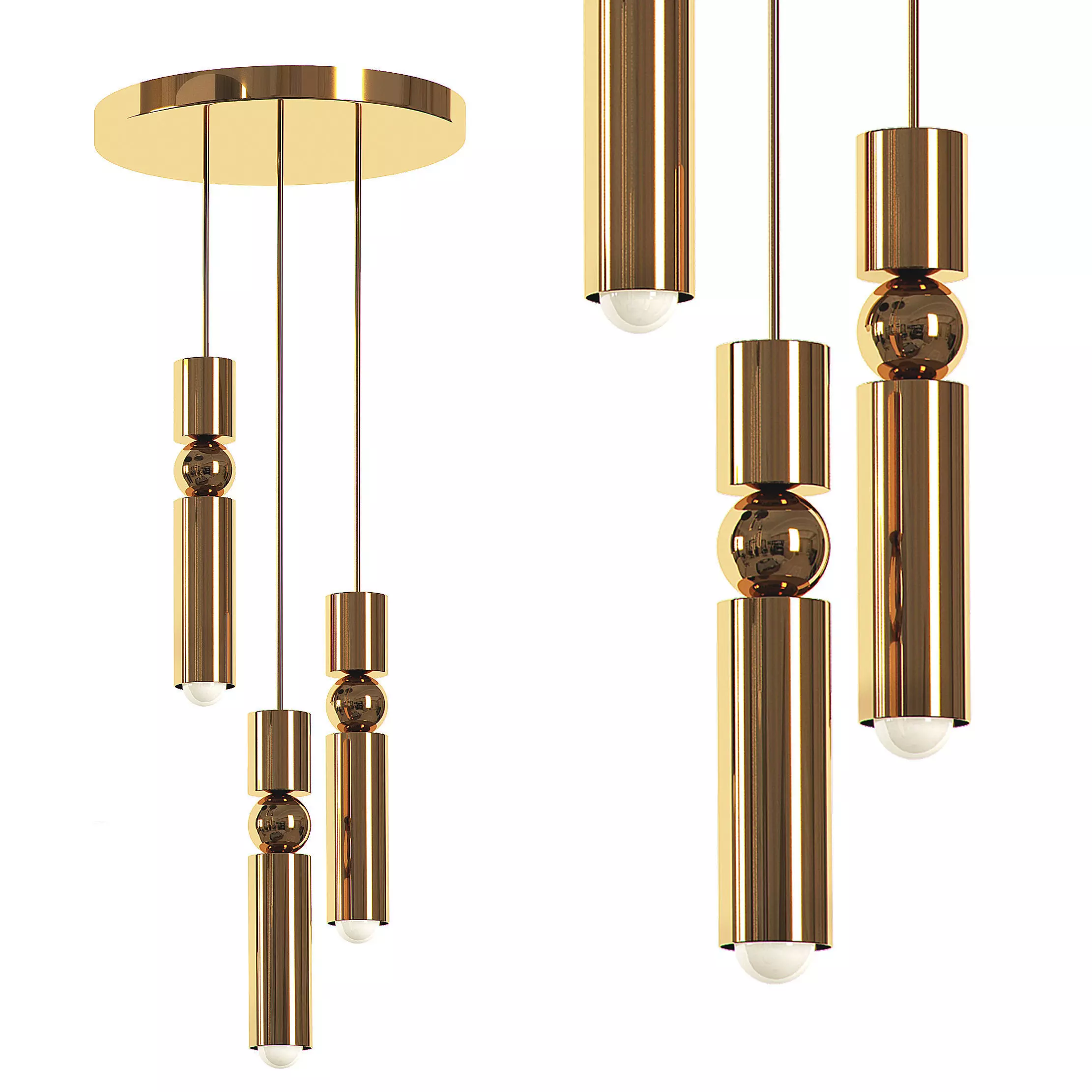 LEE BROOM FULCRUM CHANDELIER 3 IN 1 3D model | CGTrader