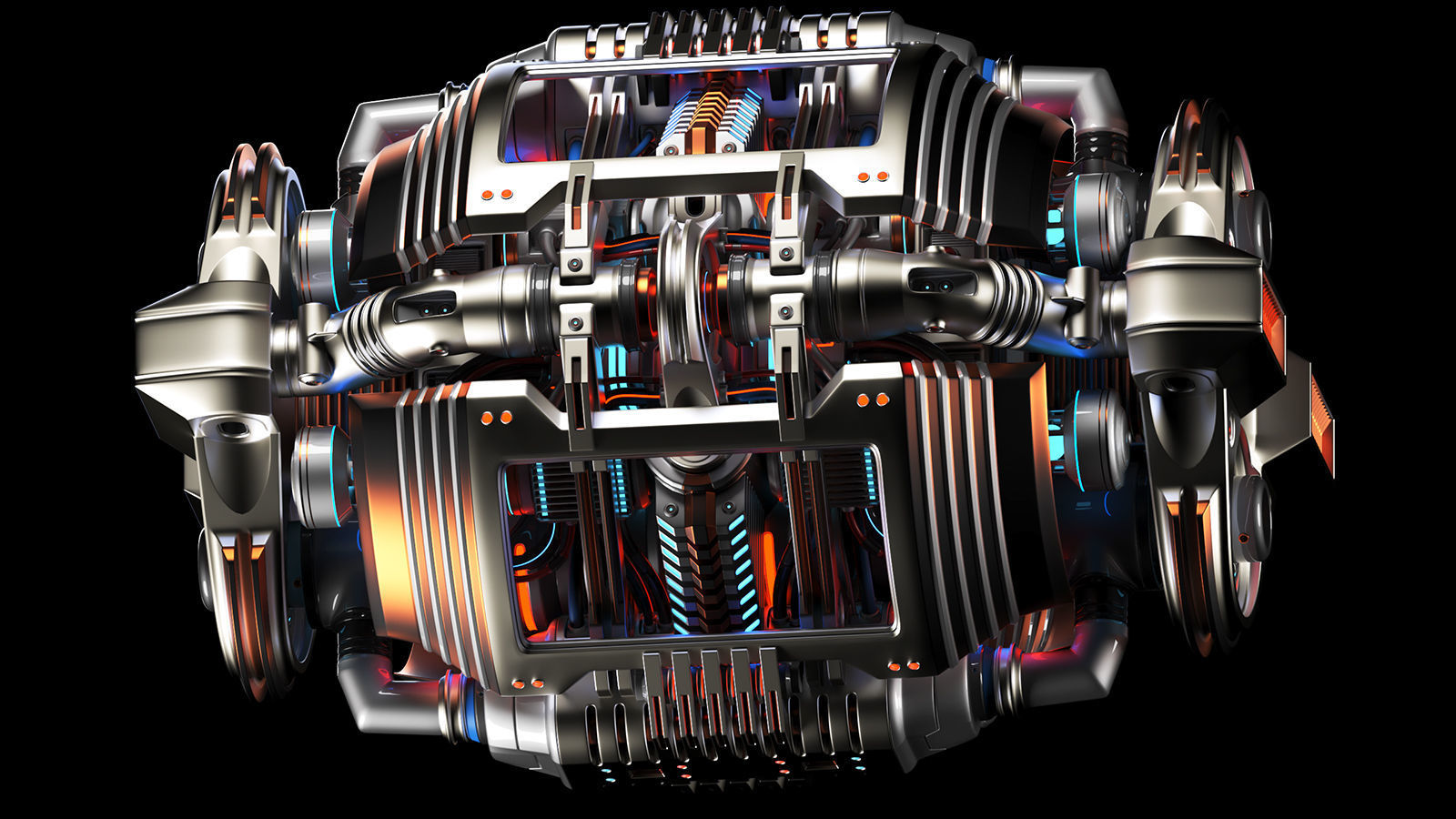 Sci Fi Generator Kitbash Element 3D model_9