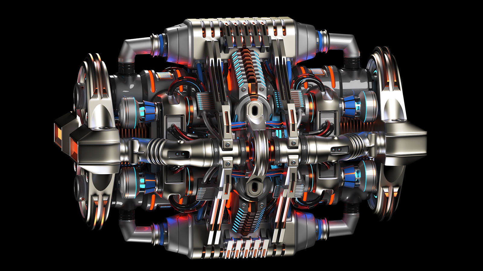 Sci Fi Generator Kitbash Element 3D model_5