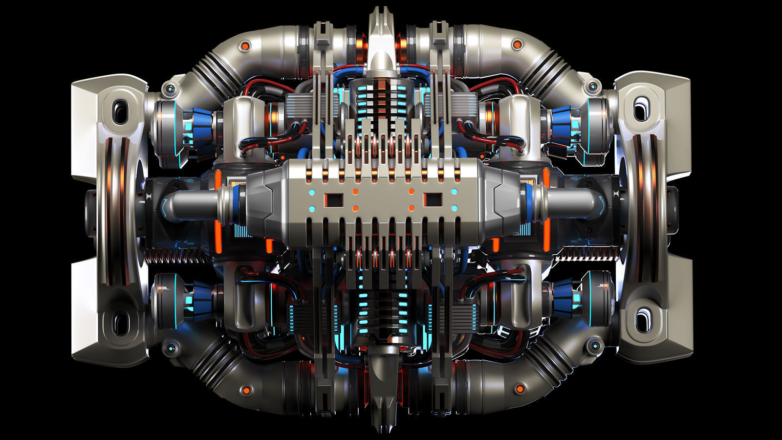 Sci Fi Generator Kitbash Element 3D model_4