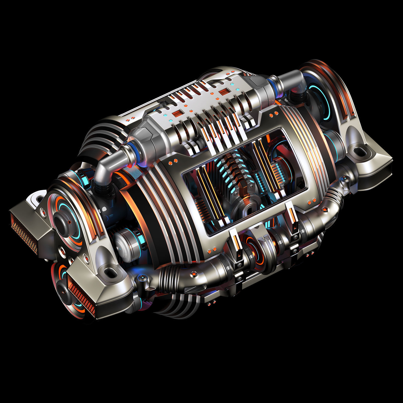 Sci Fi Generator Kitbash Element 3D model_2