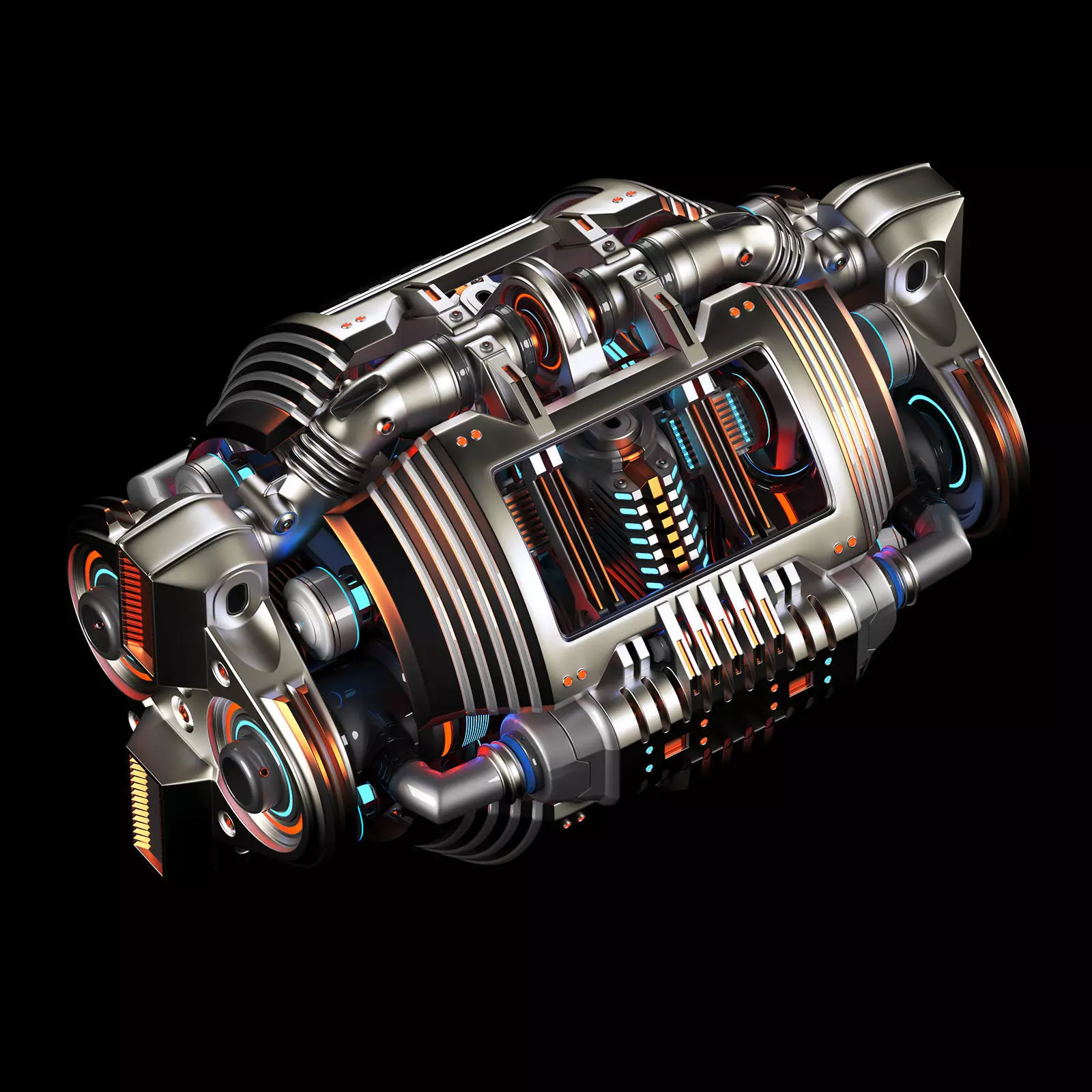 Sci Fi Generator Kitbash Element 3D model_0