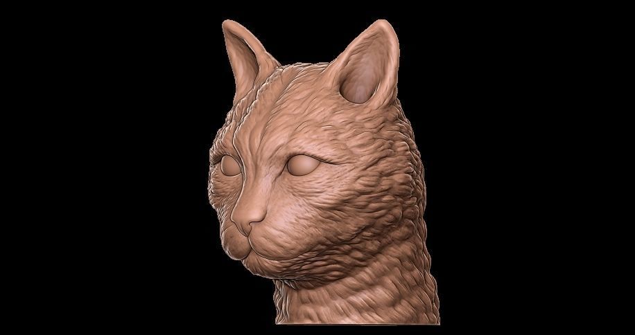 cat head 3D print model_6