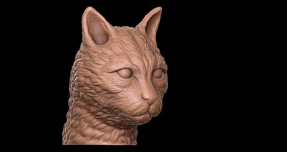 cat head 3D print model_1
