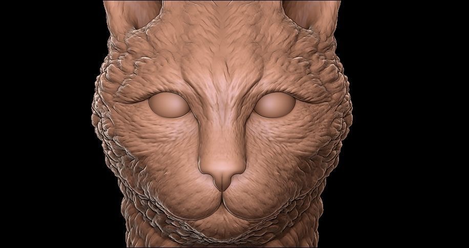 cat head 3D print model_2