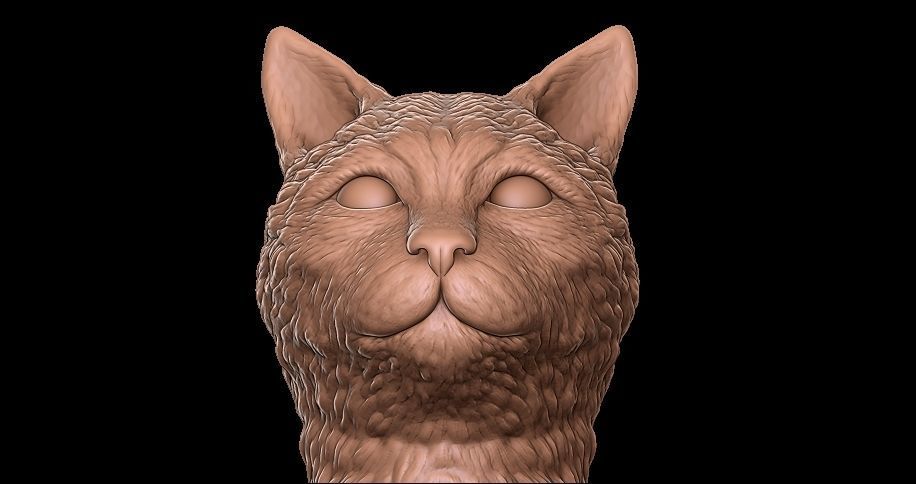 cat head 3D print model_8