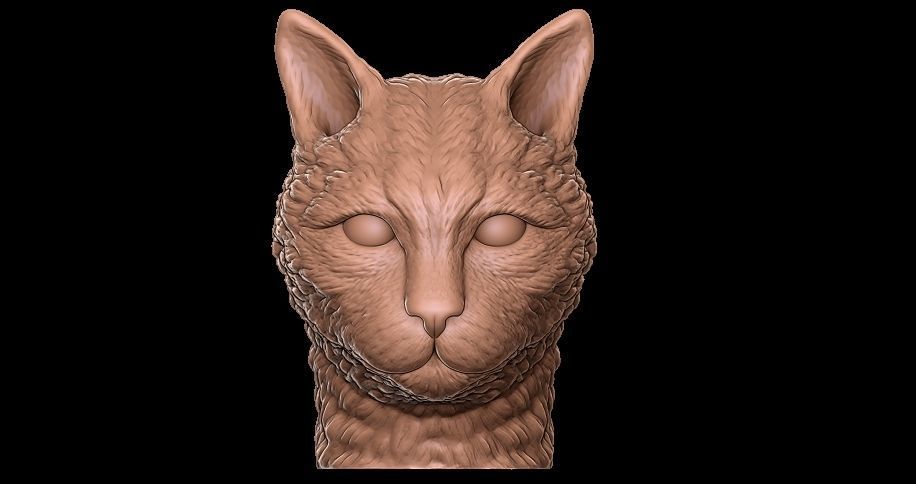 cat head 3D print model_4