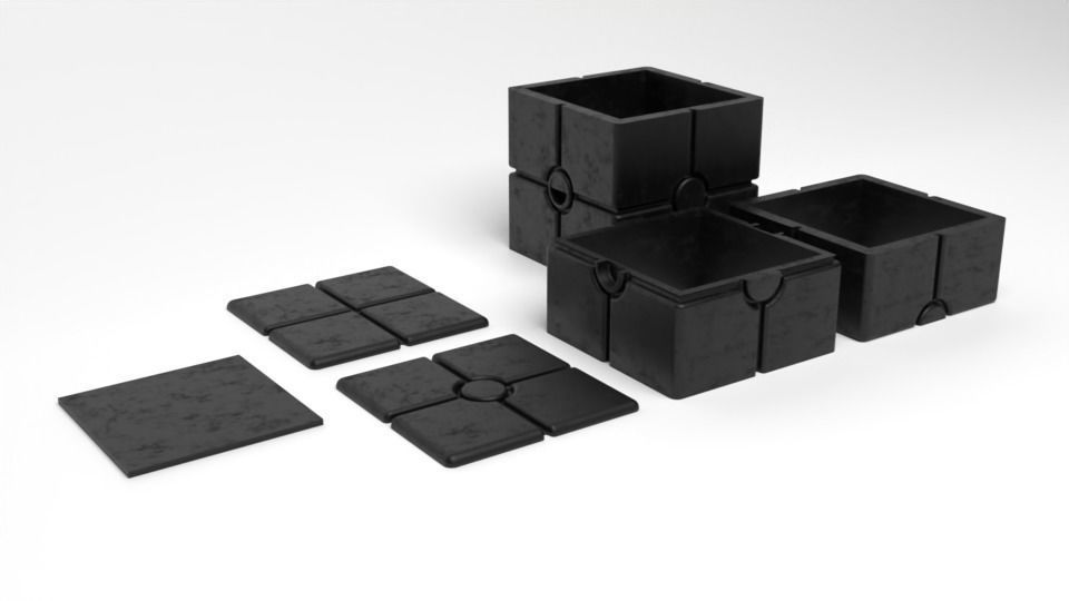 Star Wars black container crate 1-12 scale Blackseries 3D print model_4