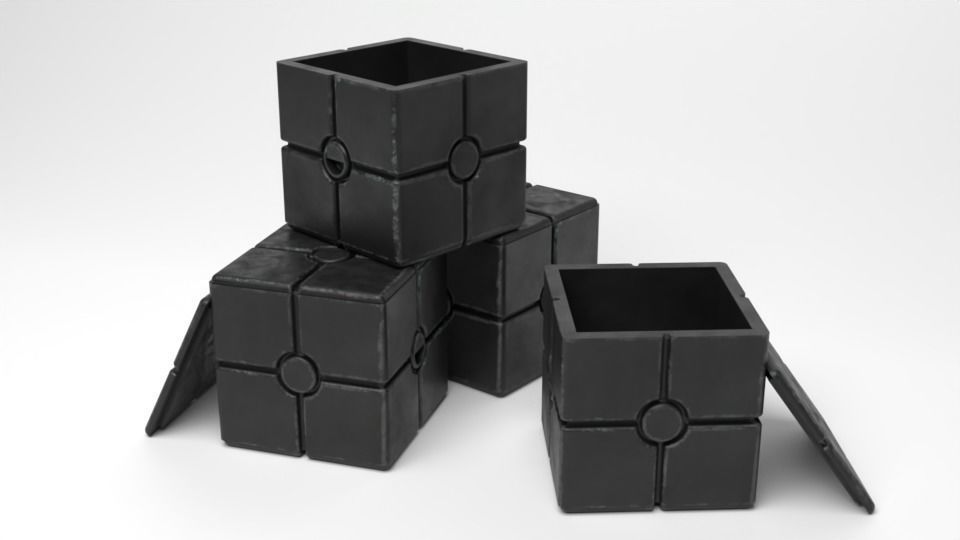 Star Wars black container crate 1-12 scale Blackseries 3D print model_2