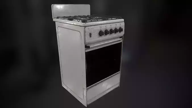 Gas Stove Low-poly 3D model